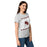Side view of Round Rock High School Dragons Women's Grey SoftStyle T-shirt 223