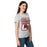 Side view of Round Rock High School Dragons Women's Grey SoftStyle T-shirt 201