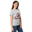 Side view of Round Rock High School Dragons Women's Grey SoftStyle T-shirt 208