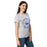 Side view of Taylor High School Mustangs Women's Grey SoftStyle T-shirt 214