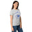 Side view of Taylor High School Mustangs Women's Grey SoftStyle T-shirt 211