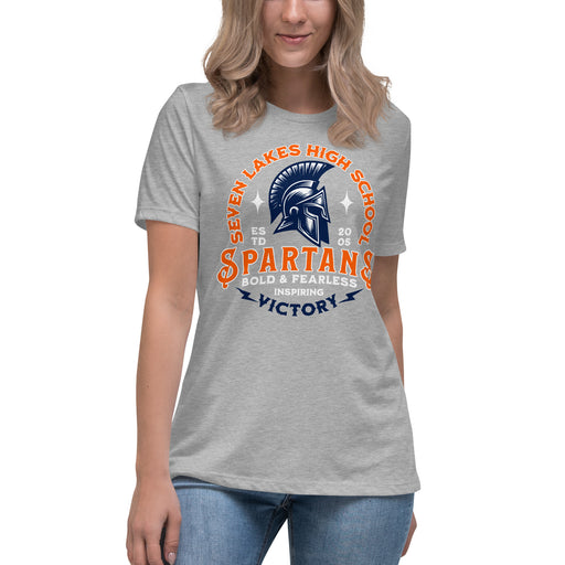 Seven Lakes High School Spartans Grey Women's T-shirt 206