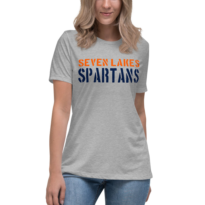 Seven Lakes High School Spartans Grey Women's T-shirt 017