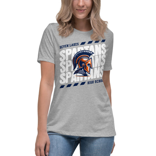 Seven Lakes High School Spartans Grey Women's T-shirt 223