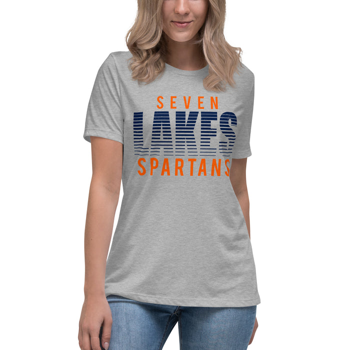 Seven Lakes High School Spartans Grey Women's T-shirt 024