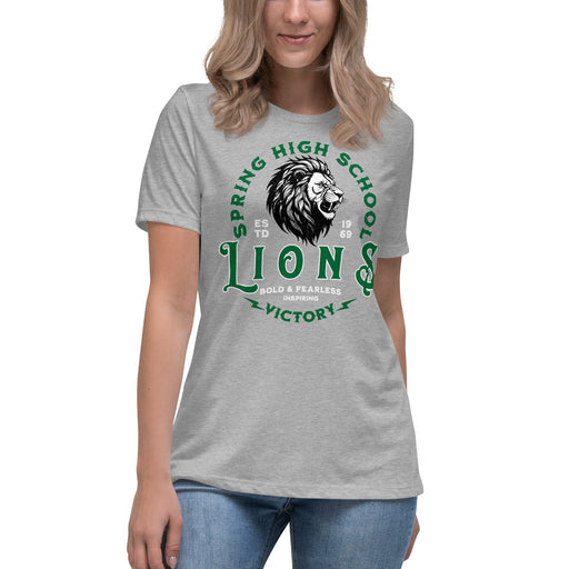 Spring High School Lions Women's Grey Relaxed T-shirt 206