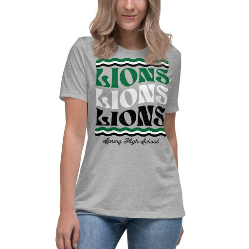 Spring High School Lions Women's Grey Relaxed T-shirt 210