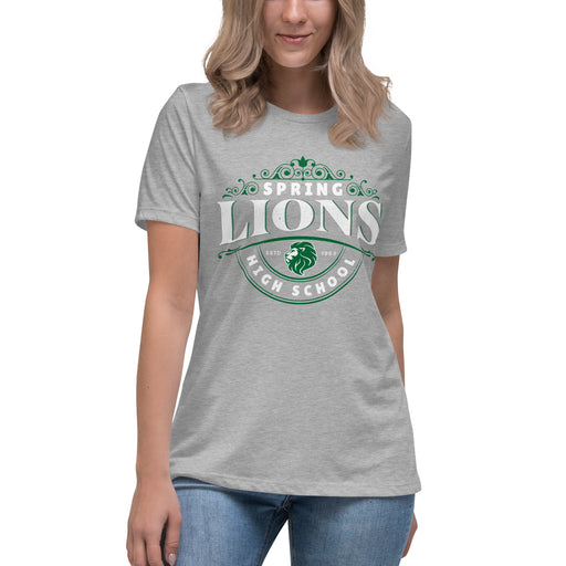 Spring High School Lions Women's Grey Relaxed T-shirt 211