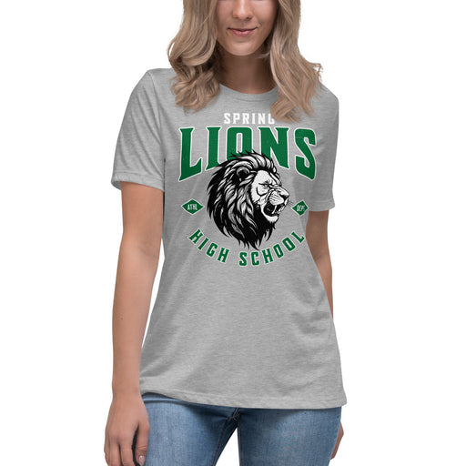 Spring High School Lions Women's Grey Relaxed T-shirt 213