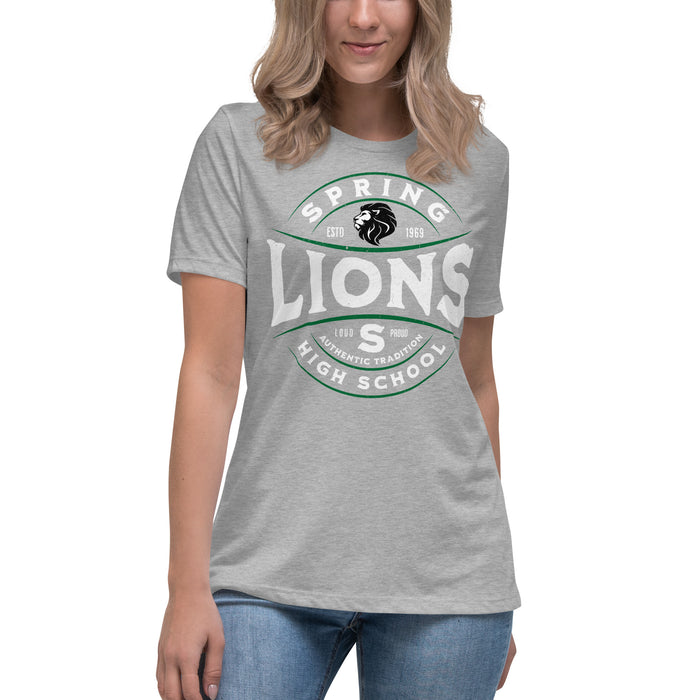 Spring High School Lions Women's Grey Relaxed T-shirt 218