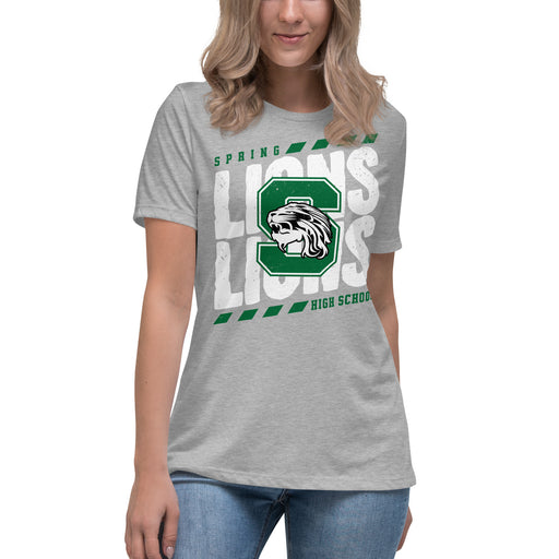 Spring High School Lions Women's Grey Relaxed T-shirt 223