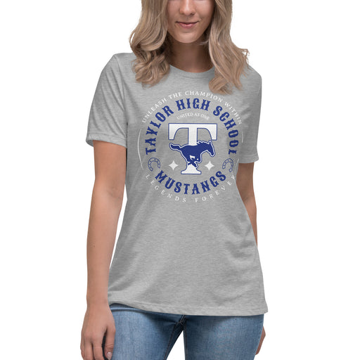 Taylor High School Mustangs Women's Grey T-shirt 214