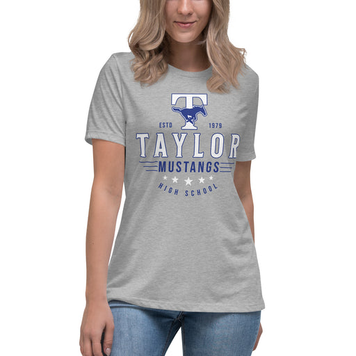 Taylor High School Mustangs Women's Grey T-shirt 017