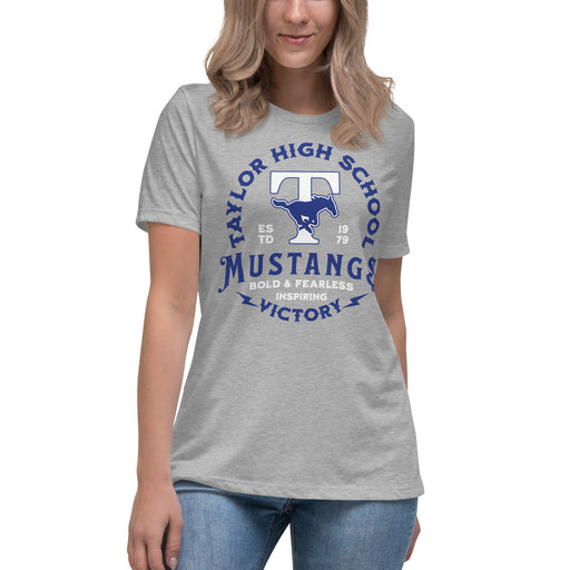 Taylor High School Mustangs Women's Grey T-shirt 006