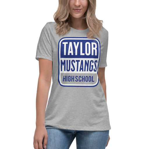 Taylor High School Mustangs Women's Grey T-shirt 001