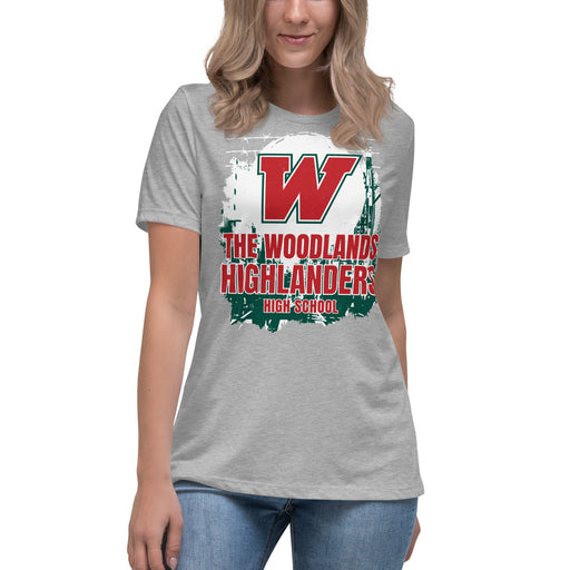 The Woodlands High School Highlanders Athletic Grey Women's T-shirt 201