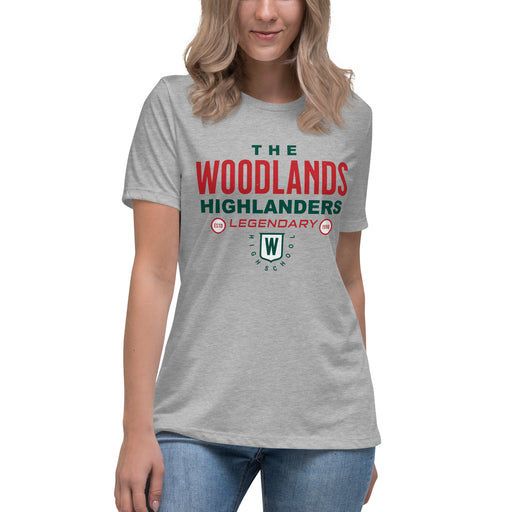 The Woodlands High School Highlanders Athletic Grey Women's T-shirt 003