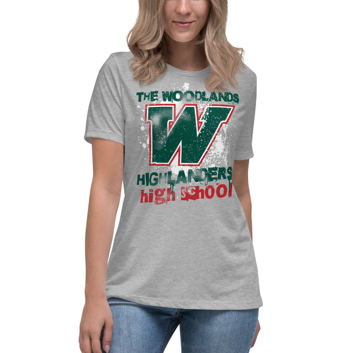 The Woodlands High School Highlanders Athletic Grey Women's T-shirt 204