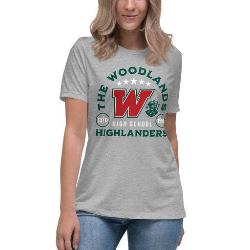 The Woodlands High School Highlanders Athletic Grey Women's T-shirt 207