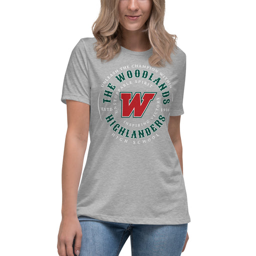 The Woodlands High School Highlanders Athletic Grey Women's T-shirt 213