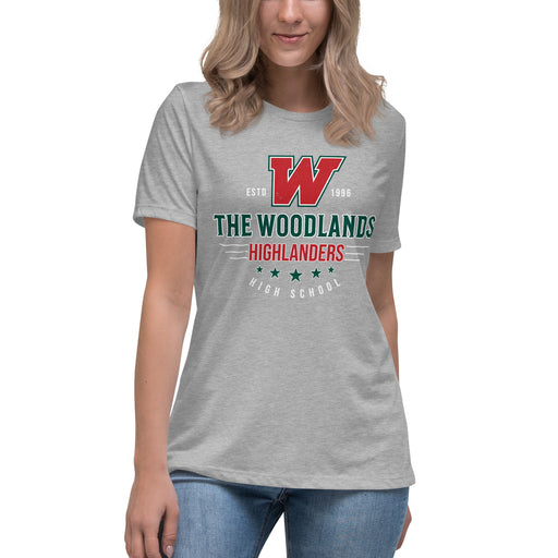 The Woodlands High School Highlanders Athletic Grey Women's T-shirt 216