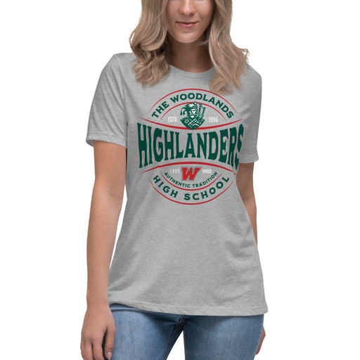 The Woodlands High School Highlanders Athletic Grey Women's T-shirt 217