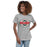 Woman wearing The Woodlands High School Highlanders Athletic Grey Women's T-shirt 011