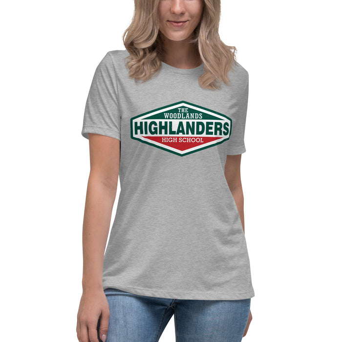 The Woodlands High School Highlanders Athletic Grey Women's T-shirt 009