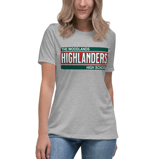 The Woodlands High School Highlanders Athletic Grey Women's T-shirt 098