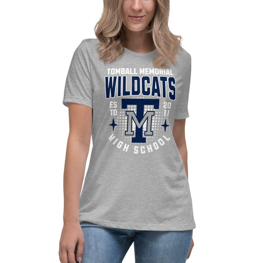 Tomball Memorial High School Wildcats Women's Grey T-shirt 204