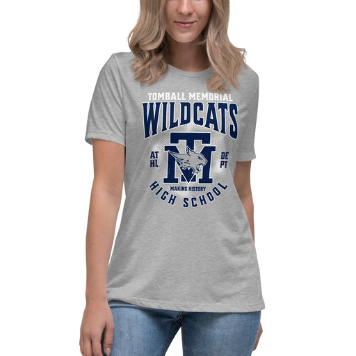 Tomball Memorial High School Wildcats Women's Grey T-shirt 213