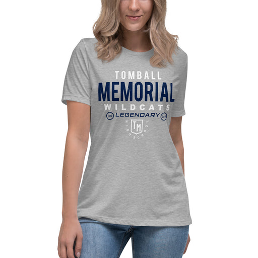 Tomball Memorial High School Wildcats Women's Grey T-shirt 003