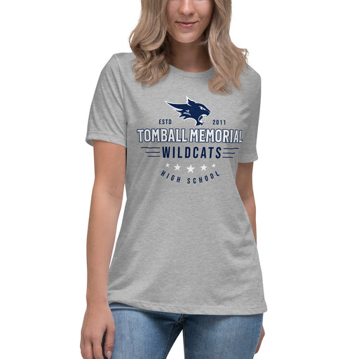 Tomball Memorial High School Wildcats Women's Grey T-shirt 217