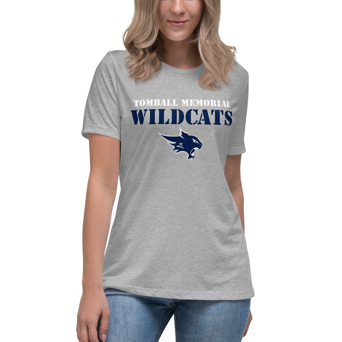 Tomball Memorial High School Wildcats Women's Grey T-shirt 222