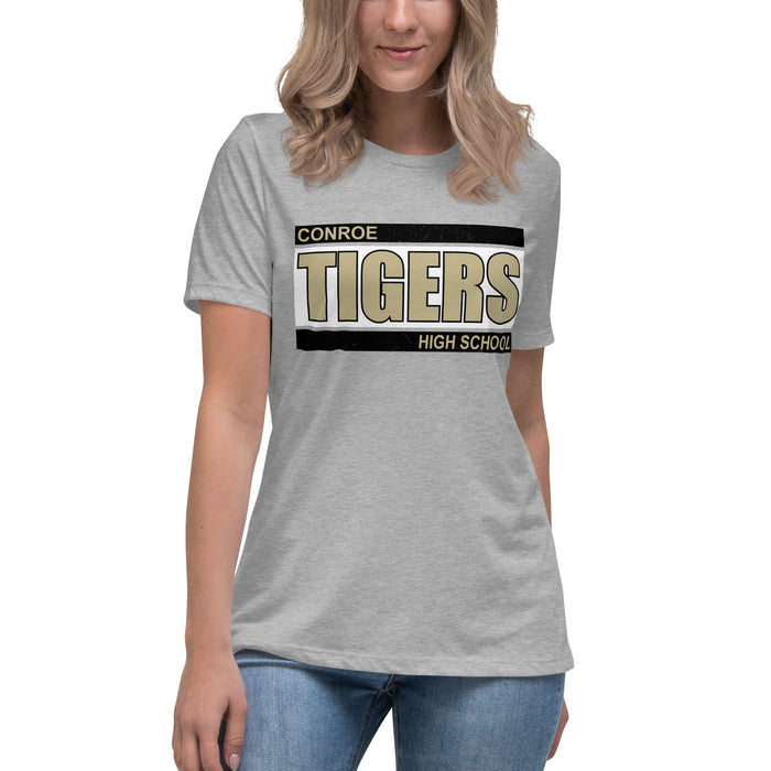 Conroe High School Tigers Women's Athletic Heather Grey T-shirt 098