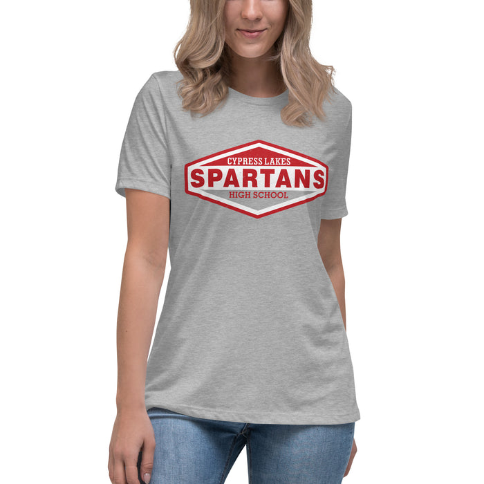 Cypress Lakes High School Spartans Heather Grey Women's T-shirt 009