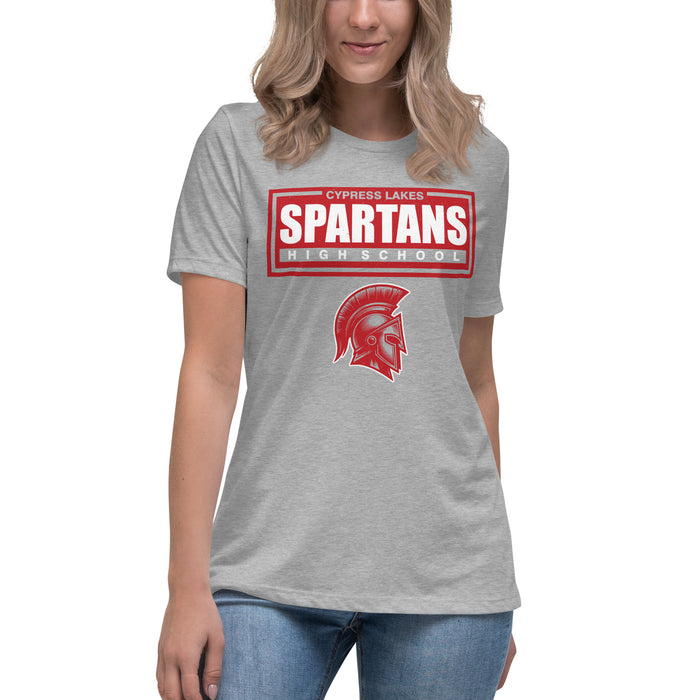 Cypress Lakes High School Spartans Heather Grey Women's T-shirt 049