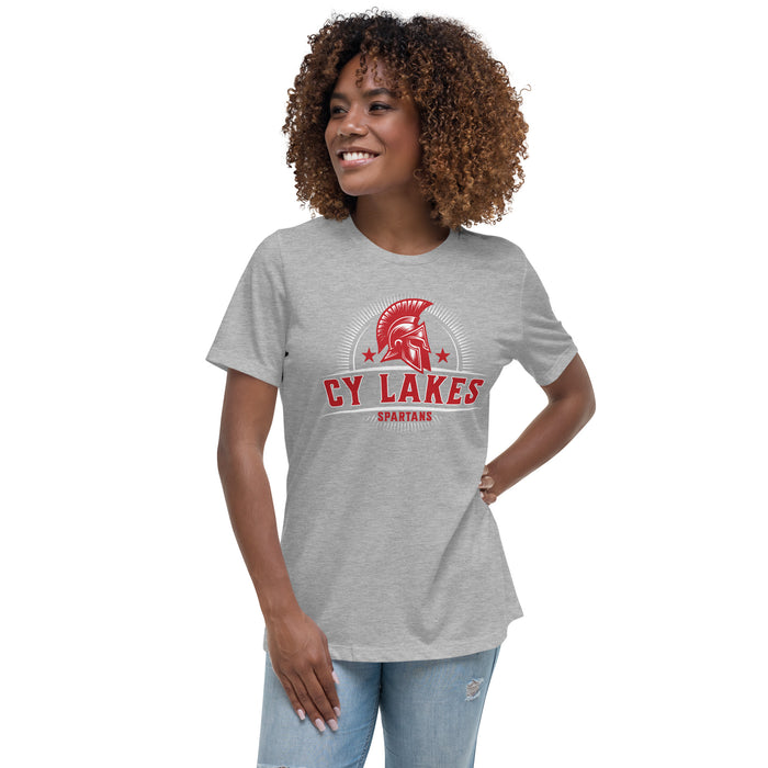 Woman wearing Cypress Lakes High School Spartans Heather Grey Women's T-shirt 221