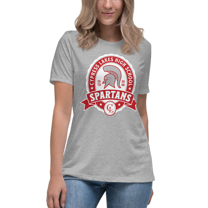Cypress Lakes High School Spartans Heather Grey Women's T-shirt 212