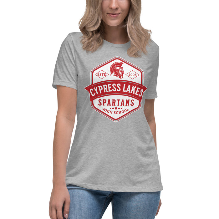 Cypress Lakes High School Spartans Heather Grey Women's T-shirt 209
