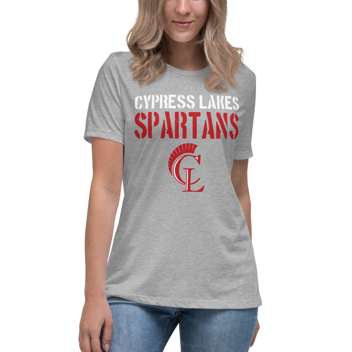 Cypress Lakes High School Spartans Heather Grey Women's T-shirt 017