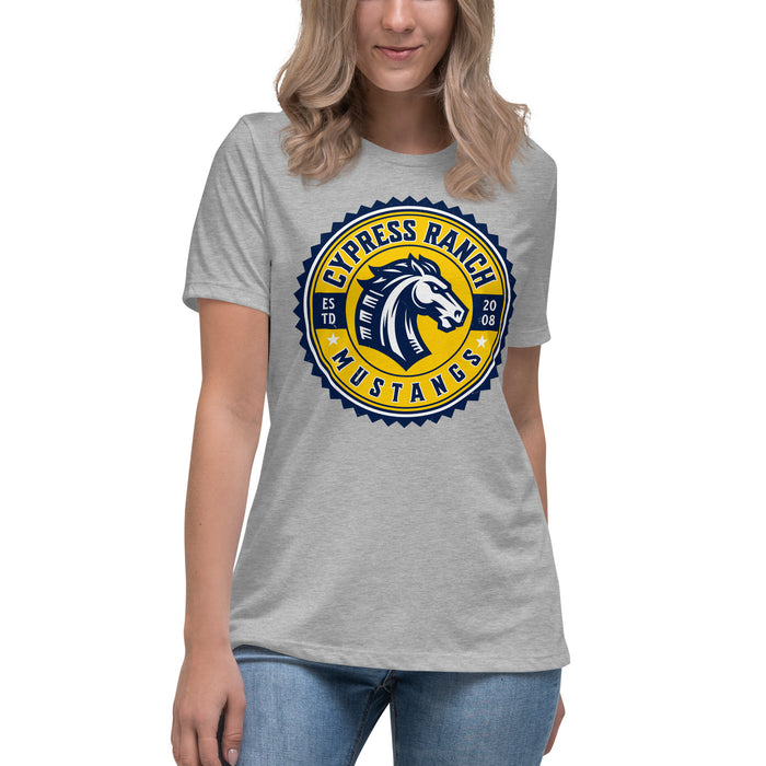 Cypress Ranch High School Mustangs Women's Heather Grey T-shirt 203