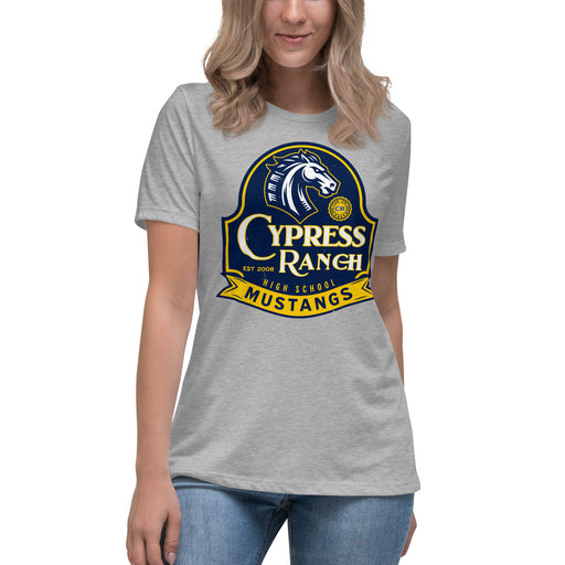 Cypress Ranch High School Mustangs Women's Heather Grey T-shirt 219