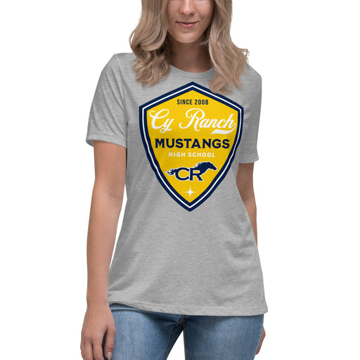 Cypress Ranch High School Mustangs Women's Heather Grey T-shirt 225