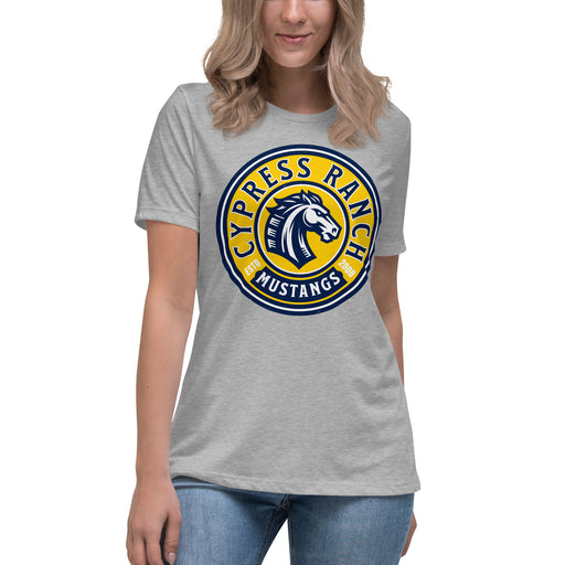 Cypress Ranch High School Mustangs Women's Heather Grey T-shirt 220