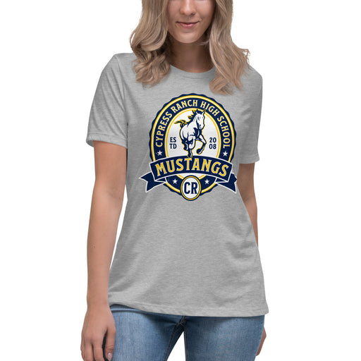 Cypress Ranch High School Mustangs Women's Heather Grey T-shirt 212
