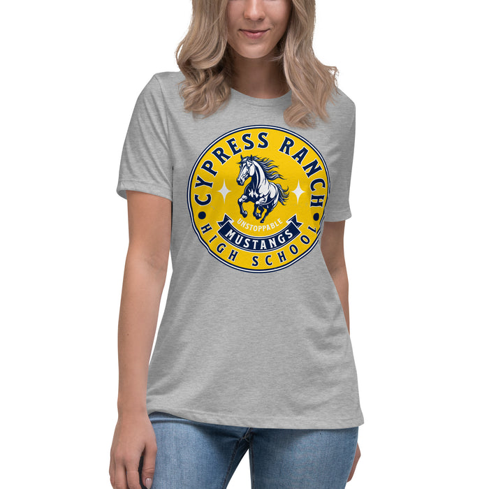 Cypress Ranch High School Mustangs Women's Heather Grey T-shirt 215