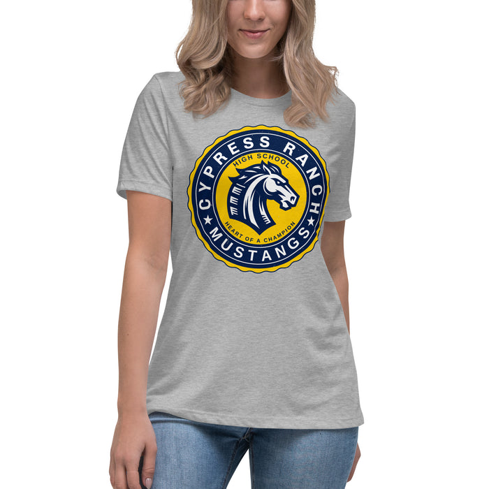 Cypress Ranch High School Mustangs Women's Heather Grey T-shirt 216