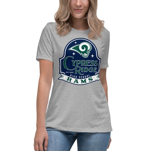 Cypress Ridge High School Rams Women's Heather Grey T-shirt 219