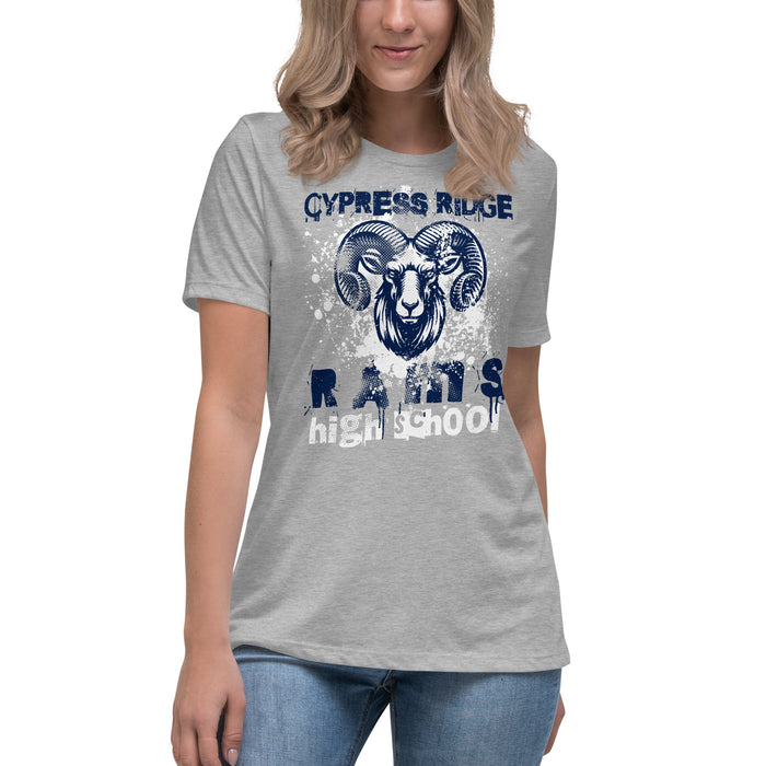 Cypress Ridge High School Rams Women's Heather Grey T-shirt 205